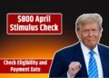 $800 April Stimulus Check